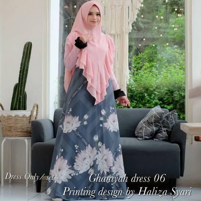 Ghaniah dres Original by Haliza syar'i (gamis saja)