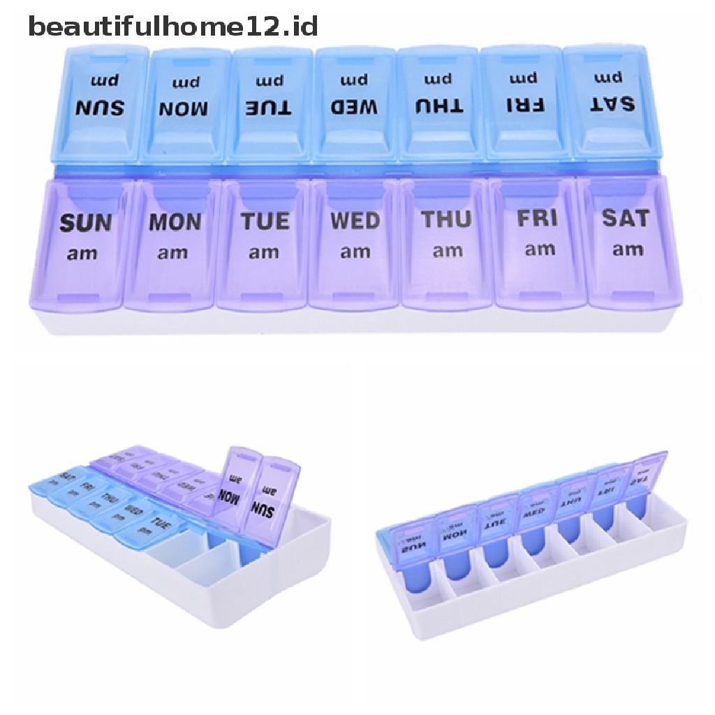 Kotak Holder Penyimpanan Obat Pil 7 Hari Mingguan Portable