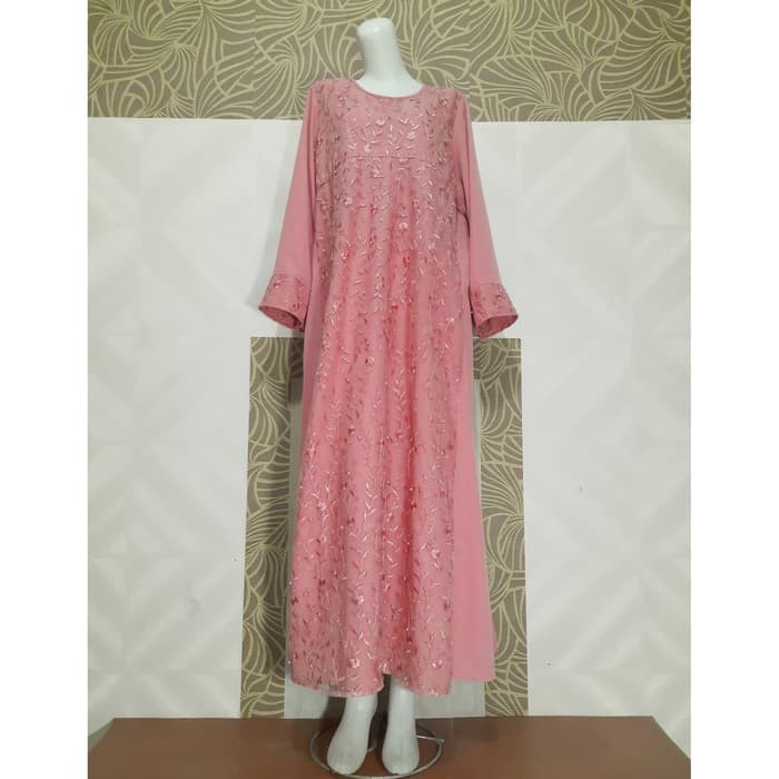 Gamis Brokat Wanita Big Size 2l 3l 4l Warna Magenta Shopee Indonesia