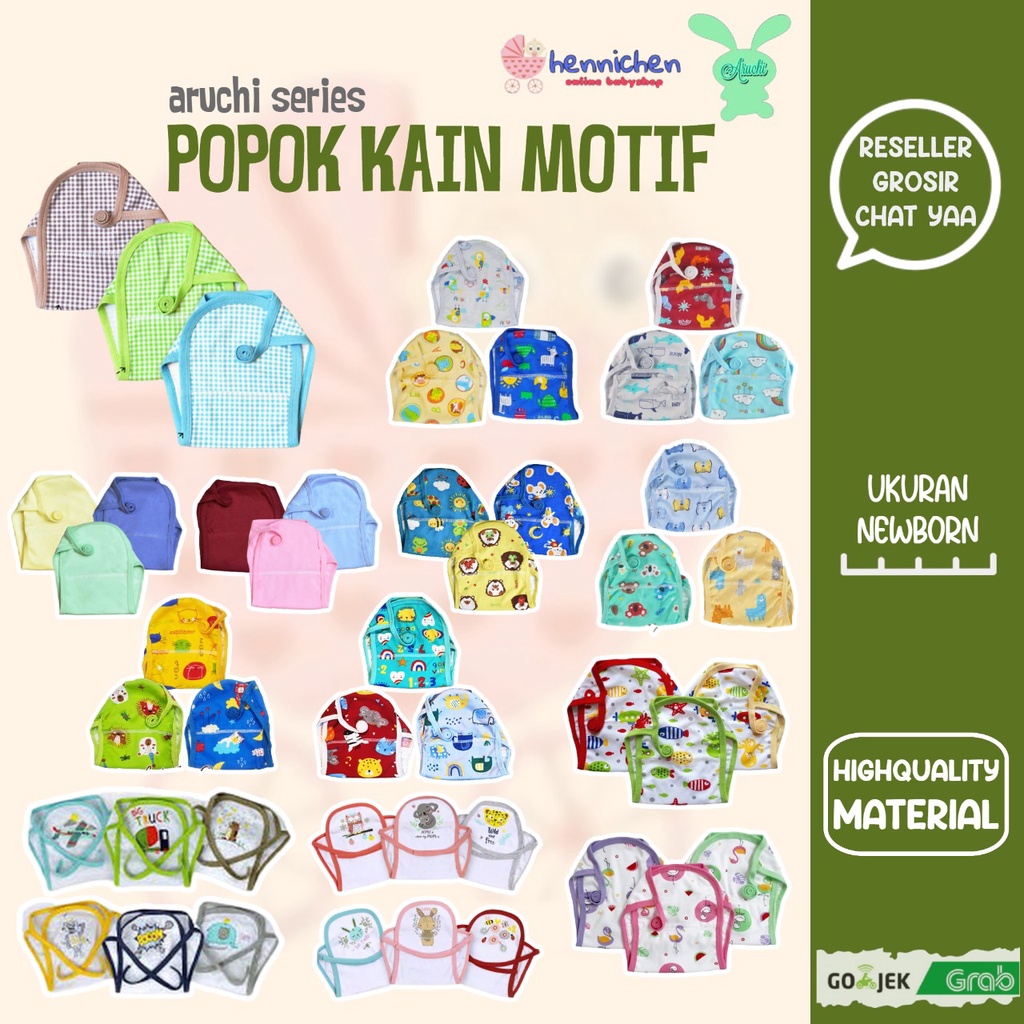 3 PCS Popok kain MOTIF Bayi Aruchi velvet  Bahan Lembut  ISI 3 PCS