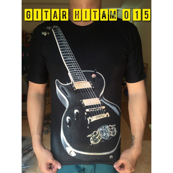 kaos spandek alat musik gitar 3D 015
