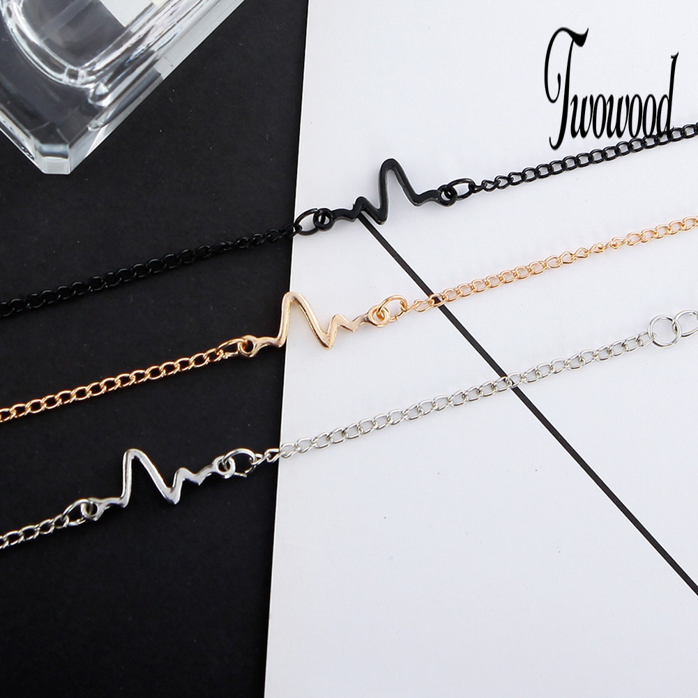 Gelang Adjustable Desain Electrocardiogram Untuk Unisex