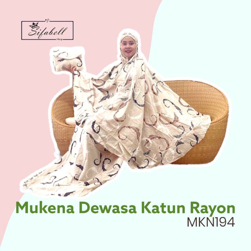 Mukena Dewasa Jumbo Katun Rayon Mukena Wanita Motif Alat Sholat MKN194