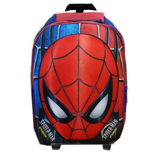 Tas Trolley Sekolah Anak SD 3D Spiderman