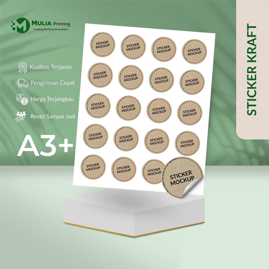 Jual Cetak Kraft A3 / Stiker Label Bahan Kraft A3 - MULIA PRINTING ...