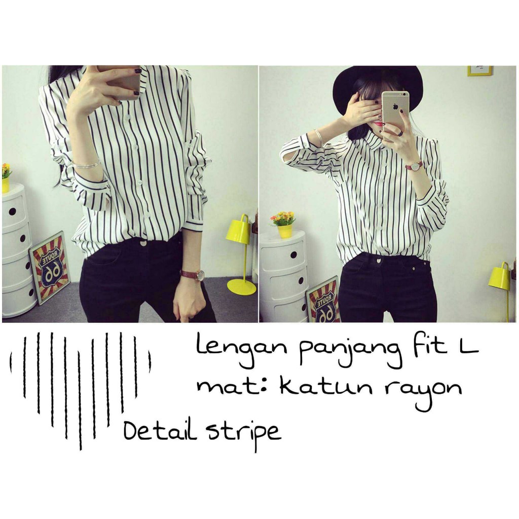 KEMEJA VINA STRIPE / TERMURAH