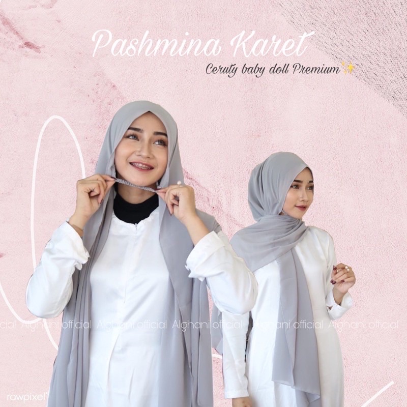 ALGHANI - BASIC PASHMINA INSTAN KARET