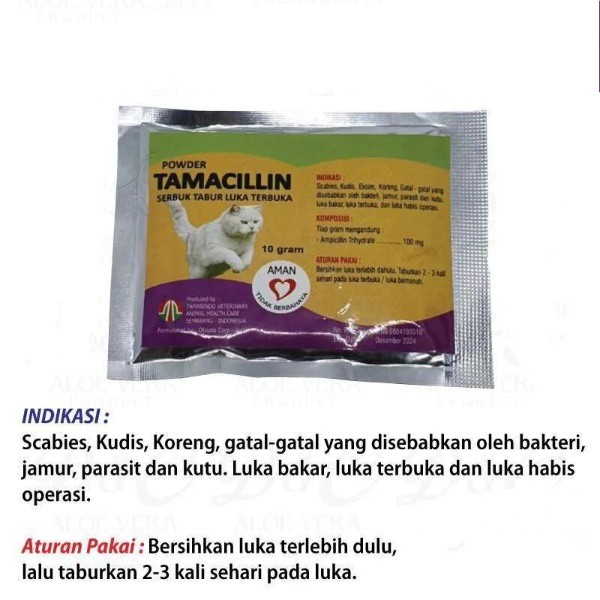 Tamacillin Obat Luka Scabies Kudis Koreng Kucing Tamacilin Powder 10gr