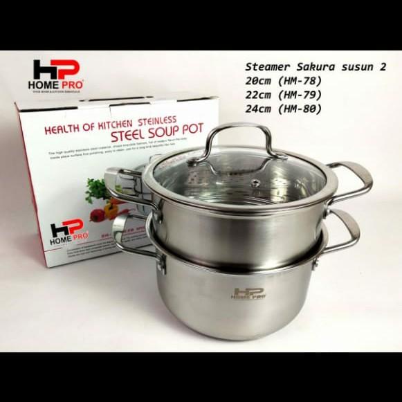 panci kukusan steamer stainless tebal Home Pro