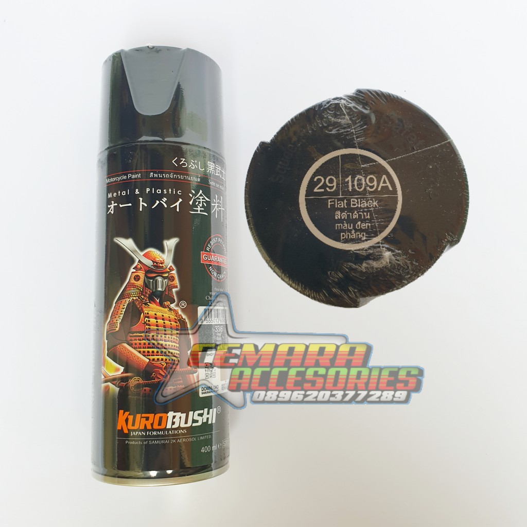 

Pilox Samurai Paint - Warna Flat Black hitam doff 109A 400ml