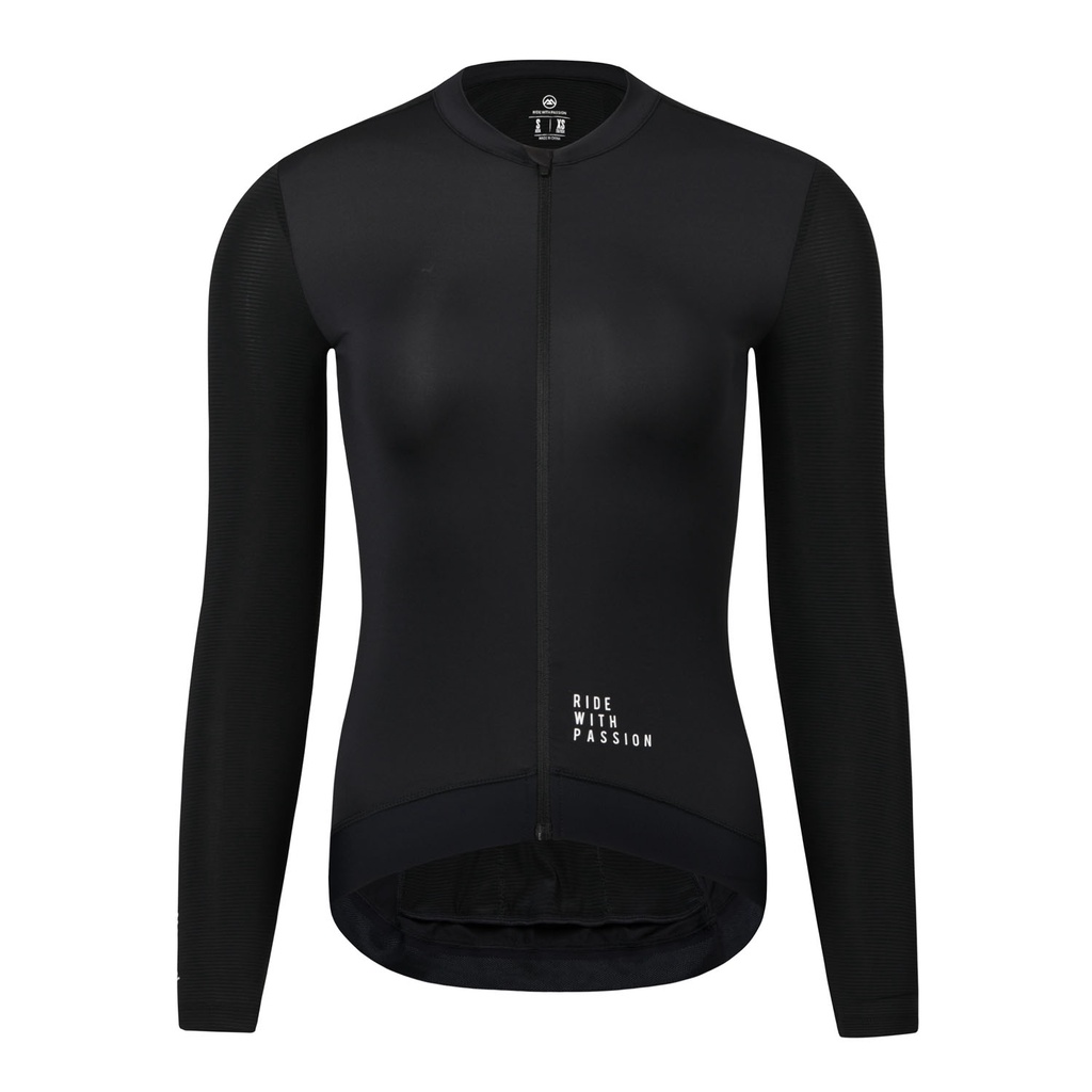 JERSEY MONTON WOMEN LONG TRAVELER MAX BLACK - BAJU SEPEDA PEREMPUAN LENGAN PANJANG