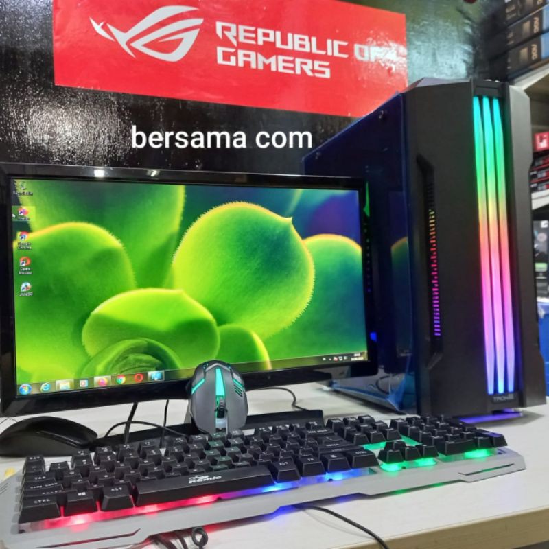 Pc Gaming Editing Core I7 Ram 16 Gb Ssd 240 Gb Monitor 24 In Curve Full Set Shopee Indonesia