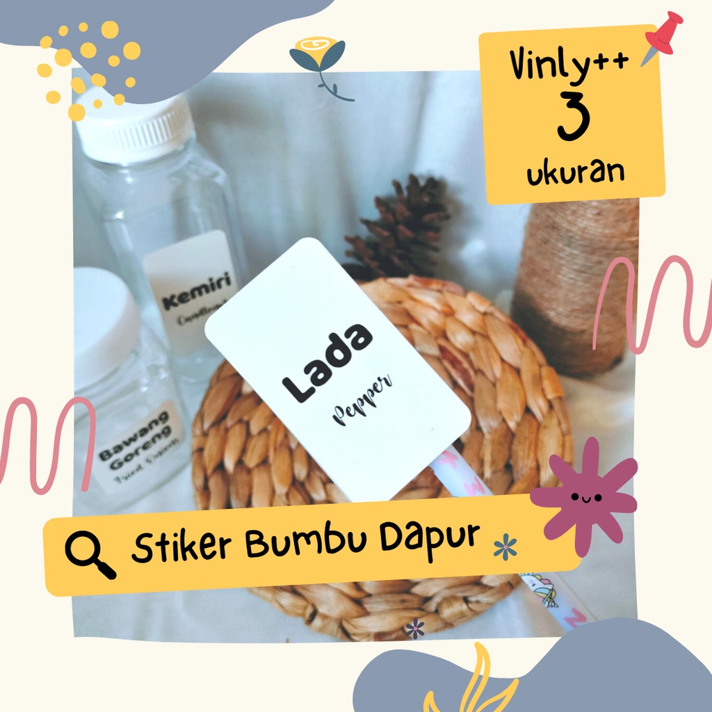 

[Ly] Label Stiker Bumbu Dapur Kotak Vinly+ Waterproof