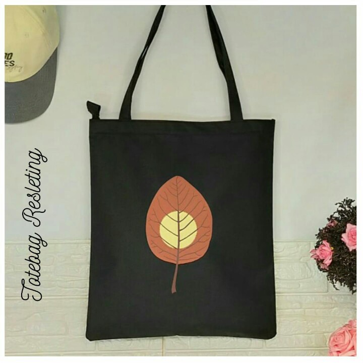 NA TOTEBAG KANVAS TEBAL/TAS WANITA/TAS KEKINIAN-MOTIF POLOS DAUN
