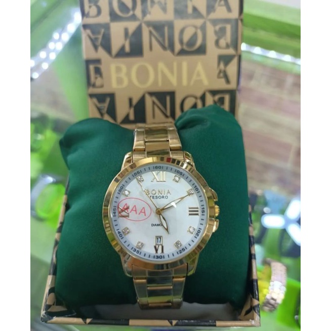 JAM BONIA RANTAI WARNA GOLD