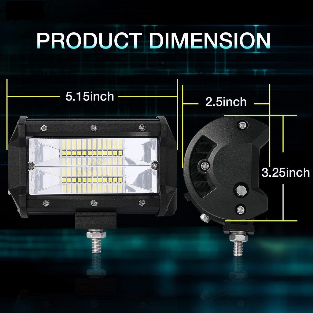 LAMPU TEMBAK CWL 72W CREE LED BAR 72Watt 24 MATA MOBIL MOTOR