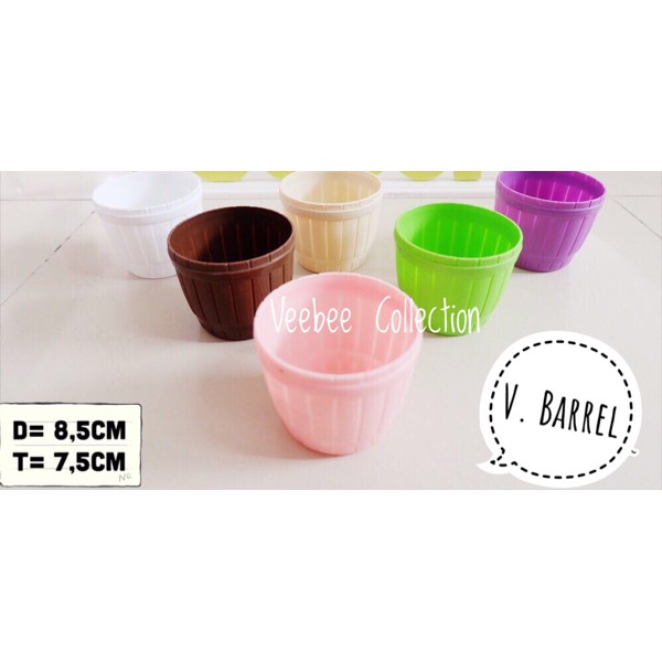 Vas plastik model barrel/vas plastik bunga/vas plastik