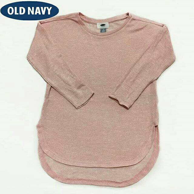OLD NAVY. long sleeve glitter (pink) | kaos anak lengan panjang pink merah muda