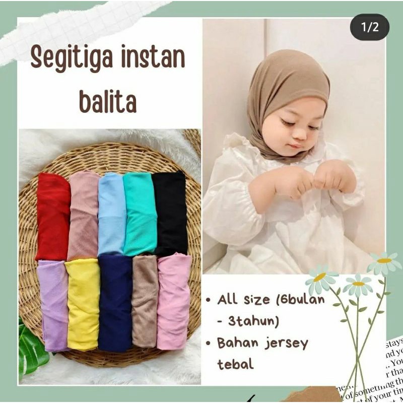 Pashminah Camila instan anak jersy/kerudung yg segi tiga instan anak jersy/pastan anak