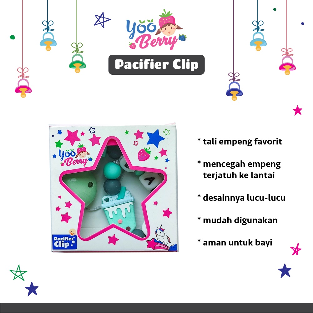 YooBerry Mart Pacifier Chain Tali Empeng Soother Bayi Bubble Tea Berry Mart