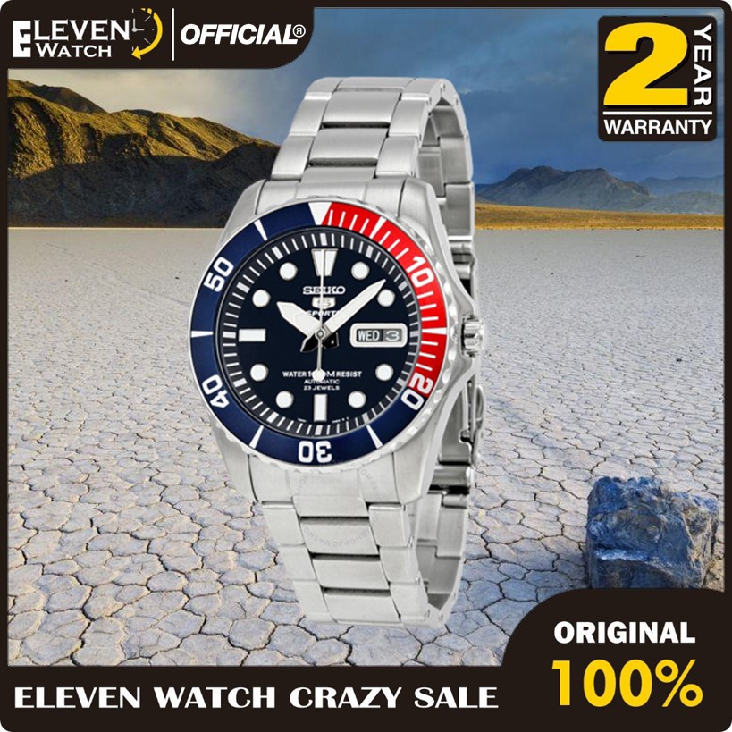 [Promo] Jam Tangan Pria Seiko 5 Sports SNZF15K1 Sea Urchin Pepsi Automatic Original Garansi 2 Tahun 