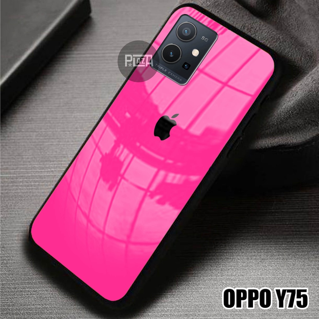 Softcase Glass Kaca LOGO IPHONE [K97] Vivo Y75 Terbaru Casing Handphone-Pelindung Handphone