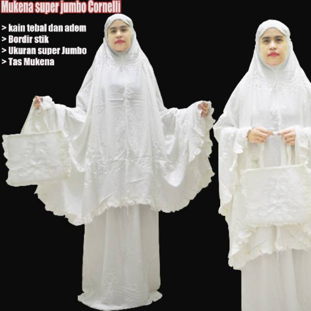 Mukena rayon rempel super jumbo bordir stik best quality