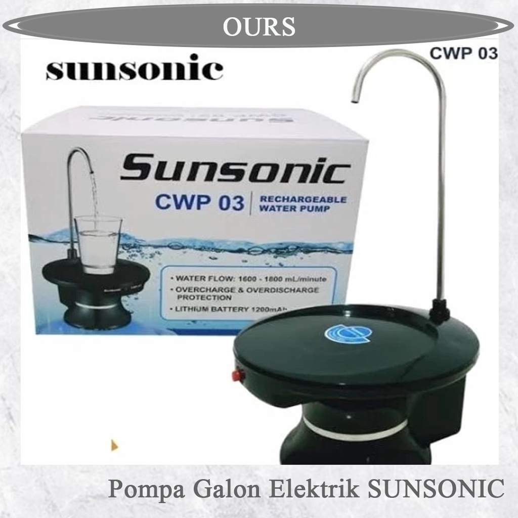 CWP 03 SUNSONIC POMPA GALON ELEKTRIK cwp03 pompa air galon le mineral