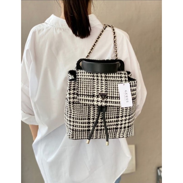 NEW GUESS BACKPACK tweed SERUT TAS RANSEL IMPORT