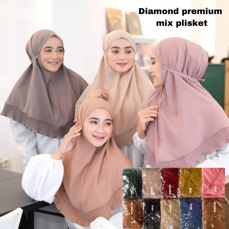 1KG MUAT 12 PCS | MARYAM PLISKET PLEATED BERGO TALI INSTAN SIMPEL HITS JILBAB SYARIAH MUSLIMAH