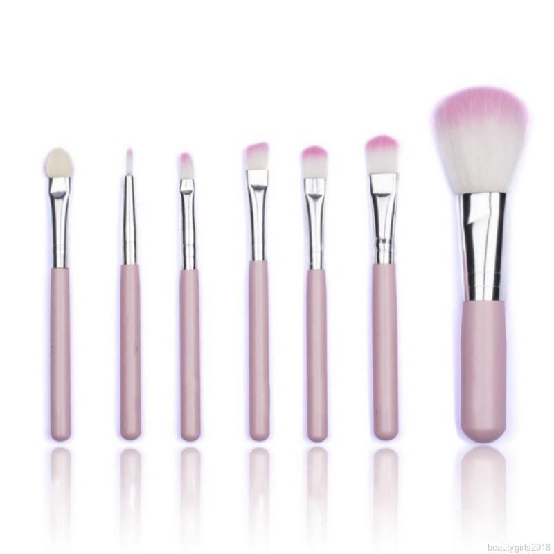 Maange 7Pcs Set Brush Profesional Lembut Warna  Pink  
