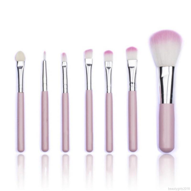 Maange 7Pcs Set Brush Profesional Lembut Warna Pink Maange 7Pcs Set Brush Profesional Lembut Warna Pink