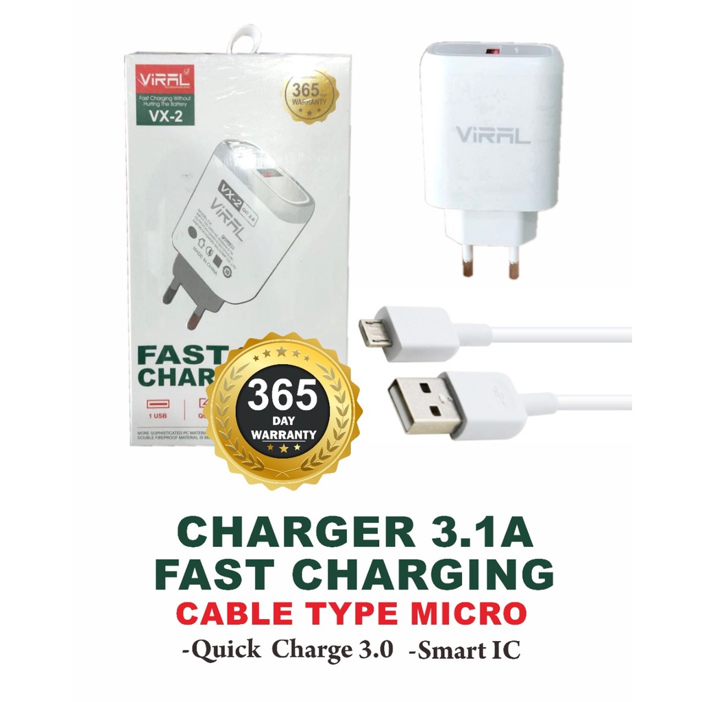 CHARGER VX-2 MICRO VIRAL QUALCOMM 3.0 3.1A