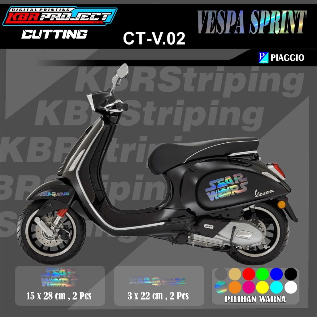VESPA SPRINT sticker cutting VESPA SPRINT motor PIAGGIO motor sticker variasi Racing.CT-V.02 (cod)