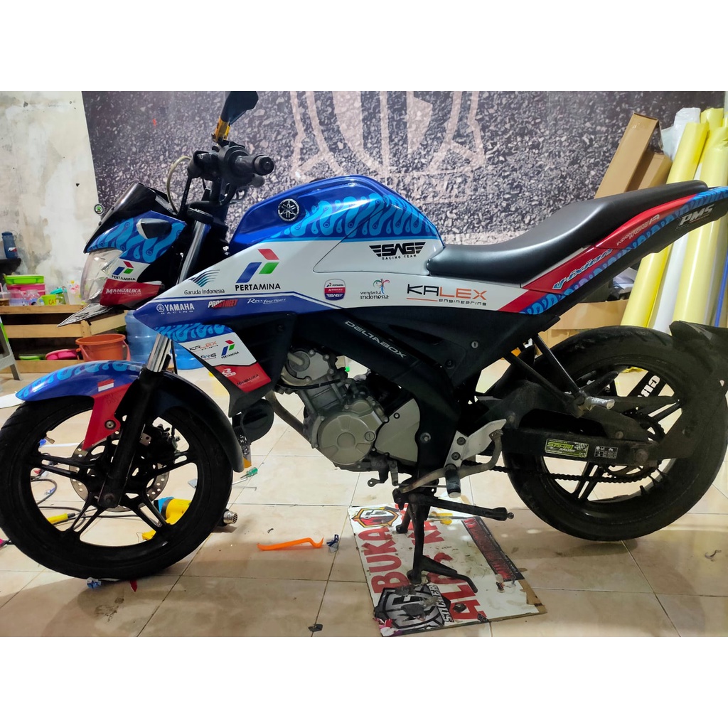 Stiker motor Full Body sticker Vixion R decal motif pertamina mandalika racing