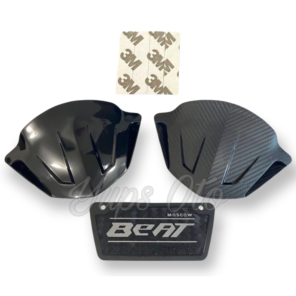 PAKET MURAH VISOR BEAT KARBU WINDSHIELD BEAT CARBU HITAM DAN KARBON FREE DOUBLE TAPE 3M + MUDFLAP BEAT OLD KARBON MUD FLAP BEAT KARBU MODEL KARBON MOSCOW