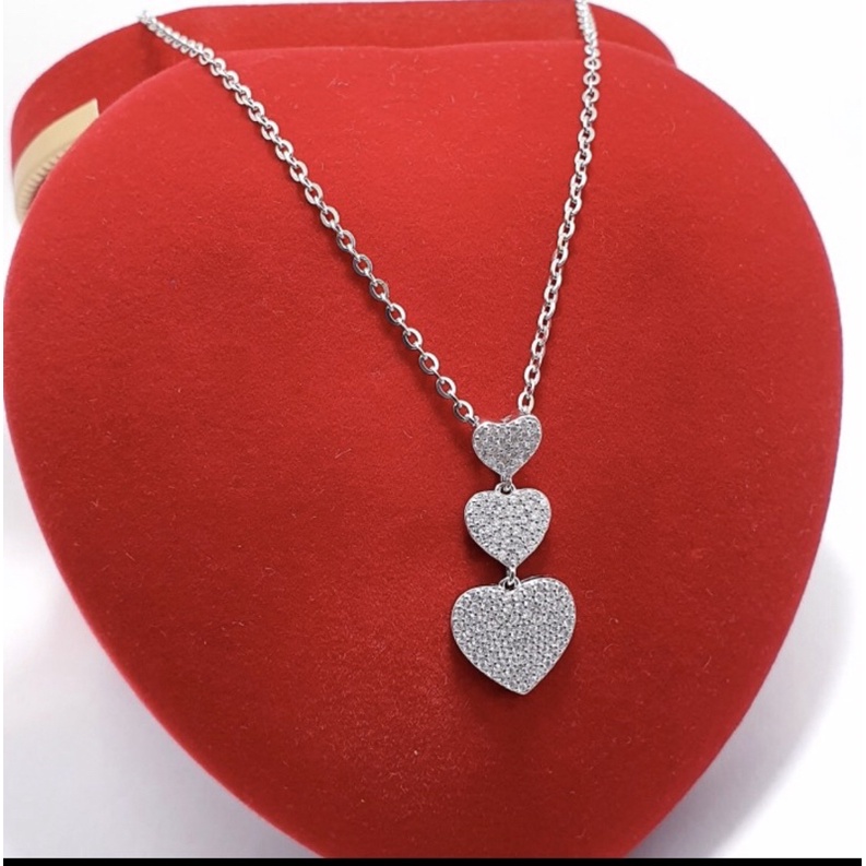 Kalung liontin love kalung cewek liontin love perak 925 lapis emas putih