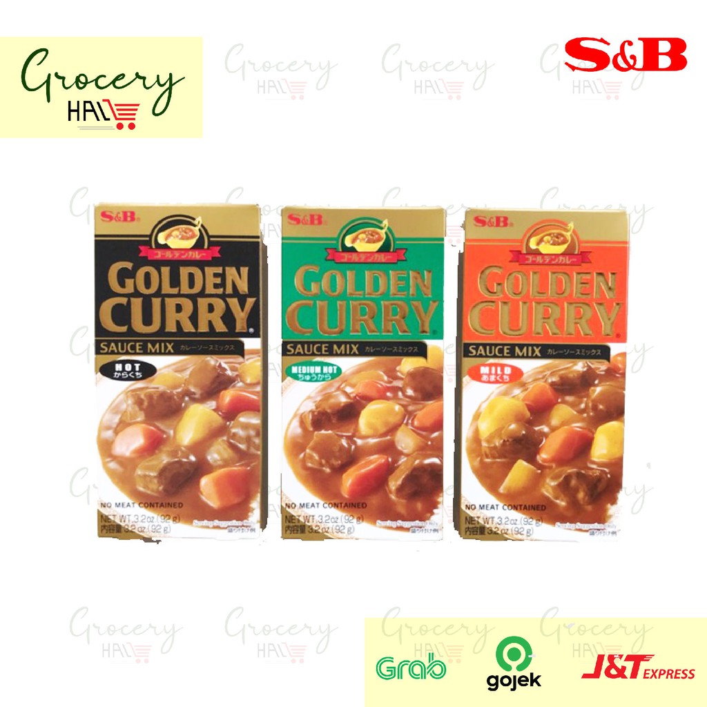 Jual S&B GOLDEN CURRY MIX 92 GRAM ( HOT / MEDIUM HOT / MILD ) - KARI ...