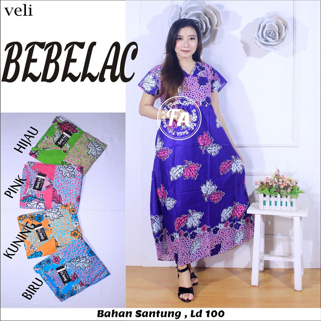  Daster  Veli Bebelac Motif Bunga Leher V Batik  FA  