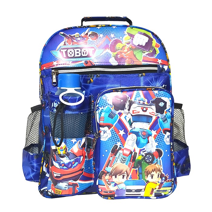 Tas Ransel anak Sekolah TK / SD karakter Tobot free botol // Tas ransel Tobot