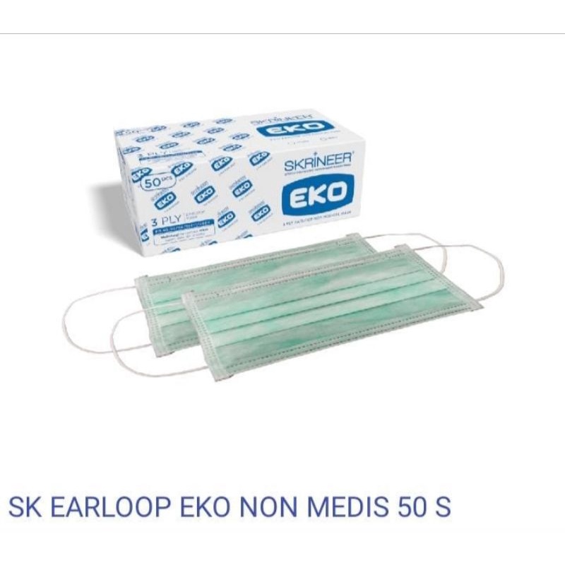 Masker Skrineer EKO Earloop 3ply isi 50pcs