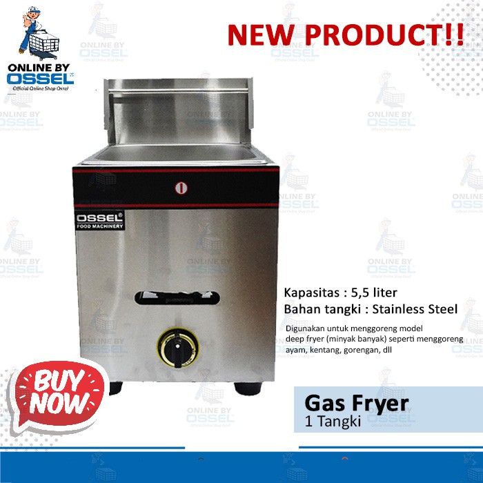TERMURAH Gas Fryer 1 OSSEL Tangki Penggorengan Kentang Gas Deep Fryer PEnggorengan Gas LPG