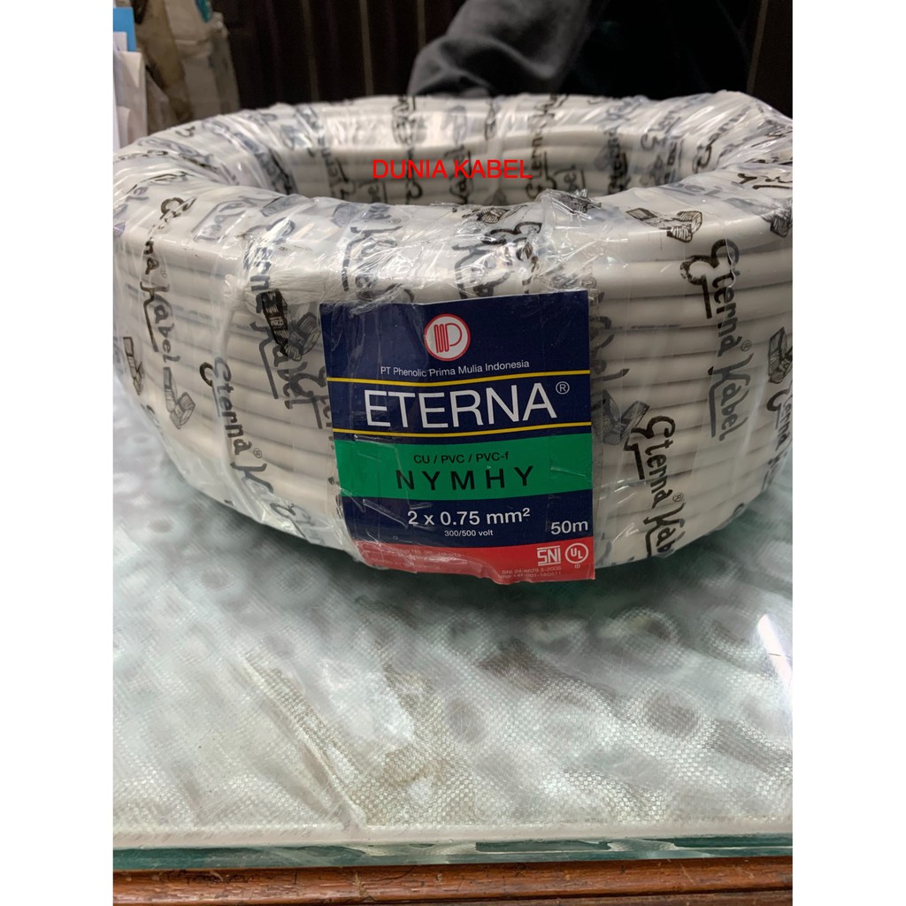 Kabel Listrik Eterna NYMHY/Serabut 2x0.75 2x0,75 SNI