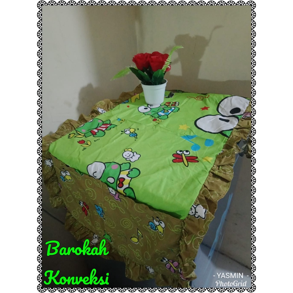 SARUNG KULKAS COVER KULKAS  Karakter Hello Kitty Doraemon Keropy Motif Bunga Shabby ALAS KULKAS MOTIF KARAKTER