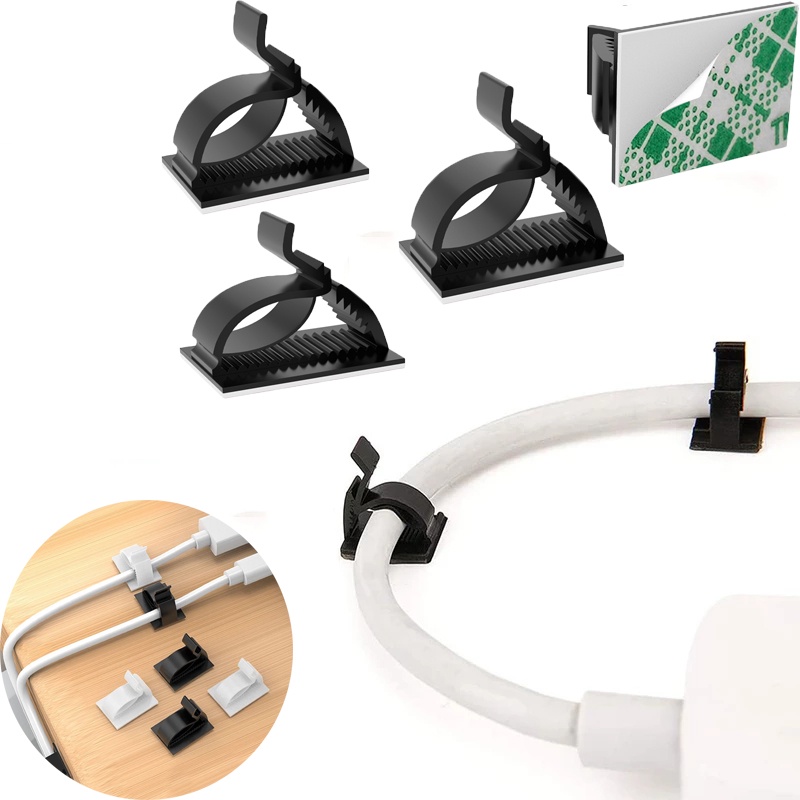 Organizer Kabel Multifungsi Adjustable Dengan Perekat Untuk Rumah / Kantor