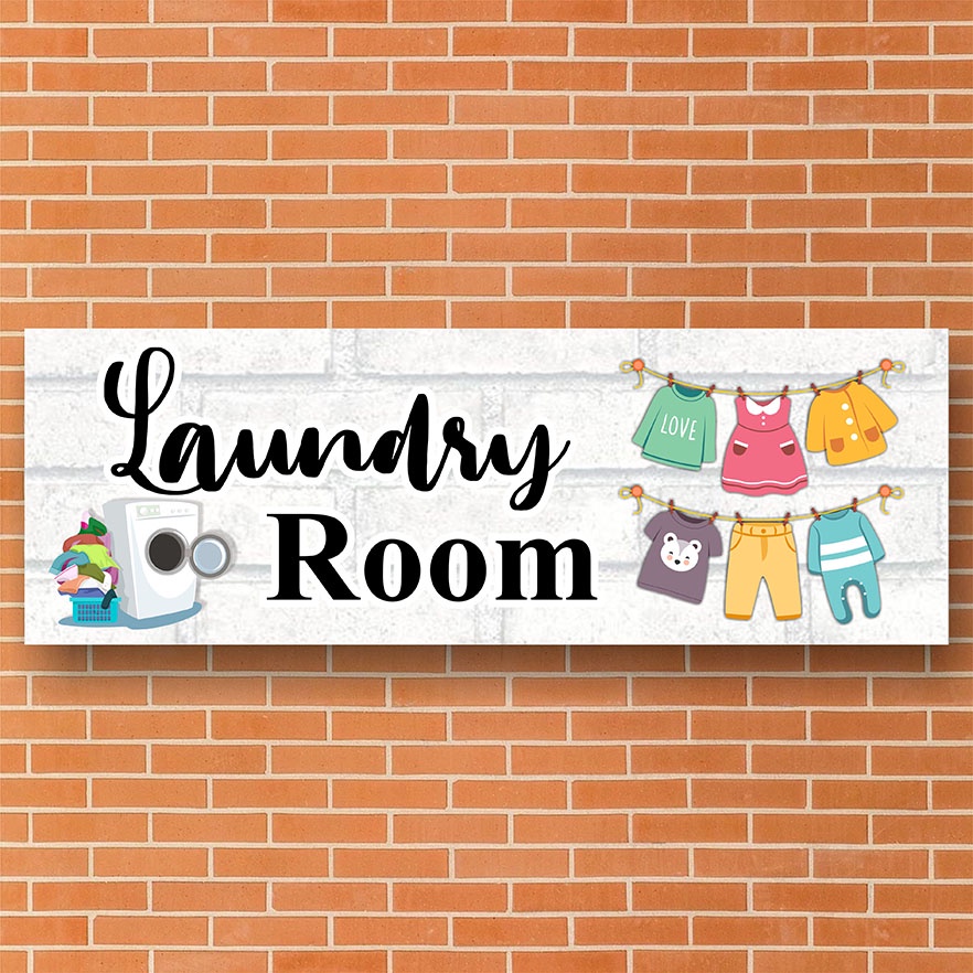 Galeri Hiasan Dinding Kayu Dekorasi Rumah Wall Decor Gantungan Pintu - GP014 - LAUNDRY ROOM