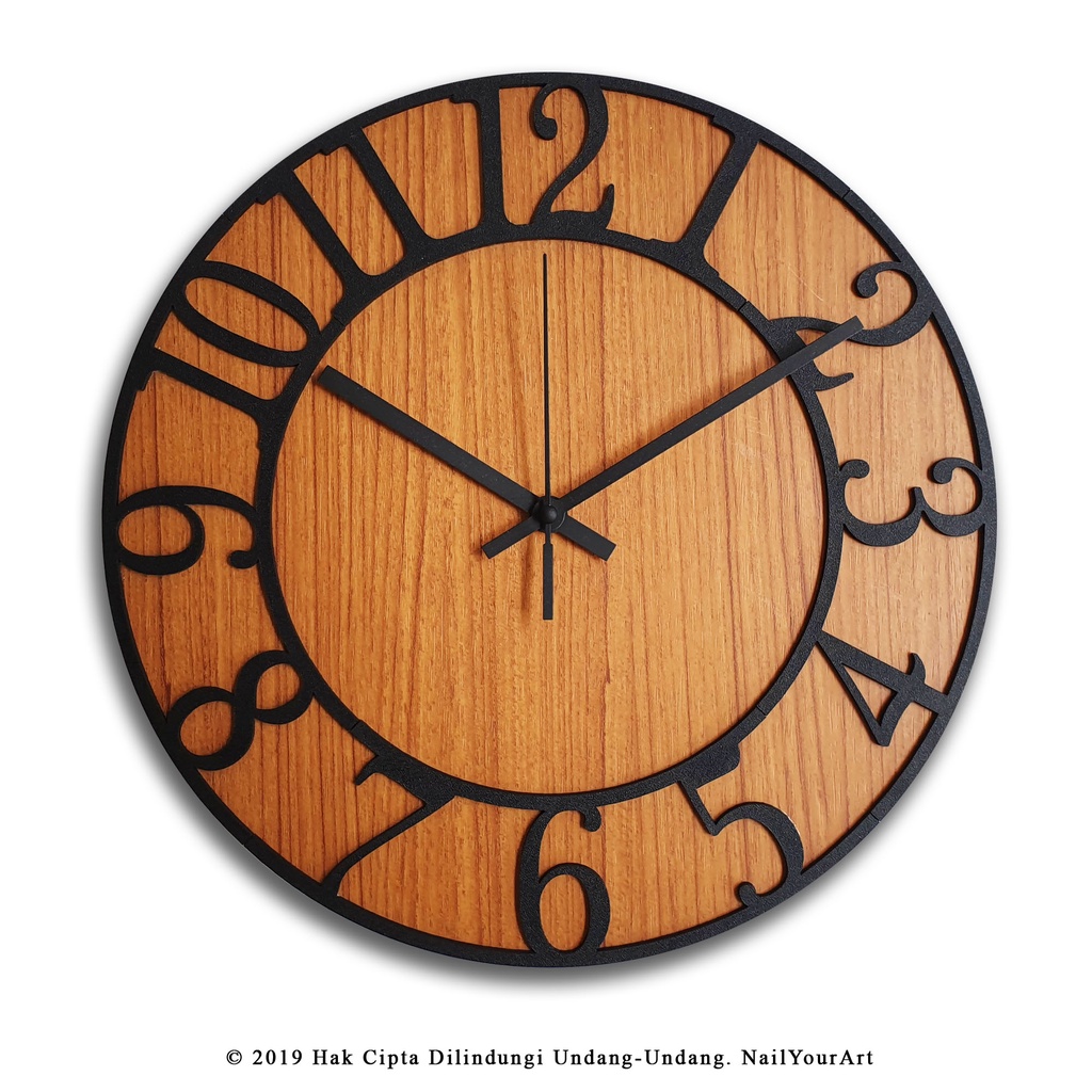 Jam Dinding Numeric Wall Clock Mesin Sweep Movement