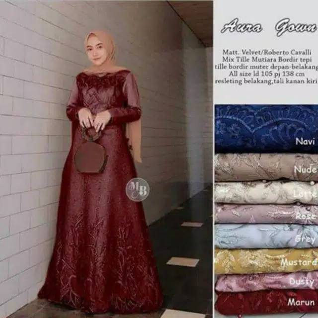 ( TERBARU ) GAMIS BRUKAT AURA GOWN / LD 120 / TERSEDIA WARNA PUTIH /GAUN PENGANTIN KONDANGAN / COD