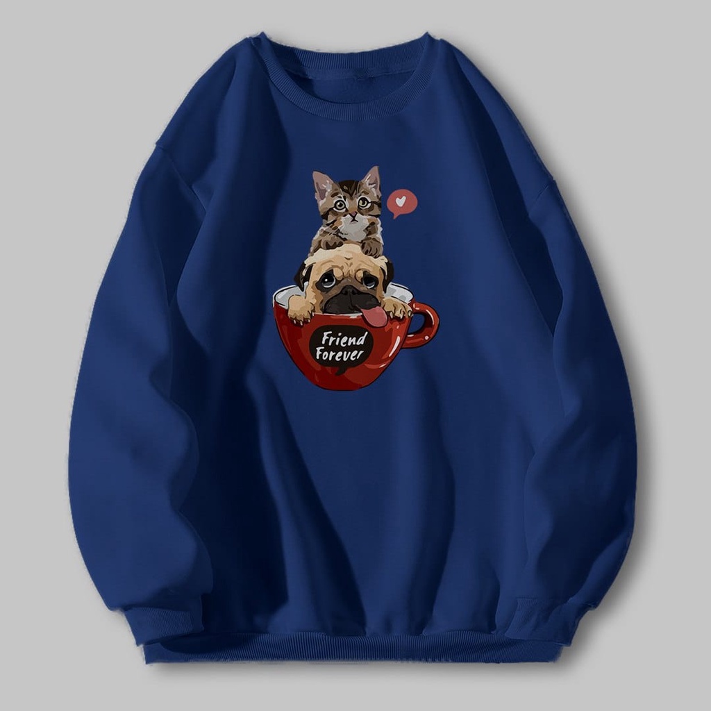 FRIEND FOREVER SWEATER UNISEX SIZE M - XXL FLEECE TEBAL HALUS SWEATER DISTRO / SWEATER UNISEX