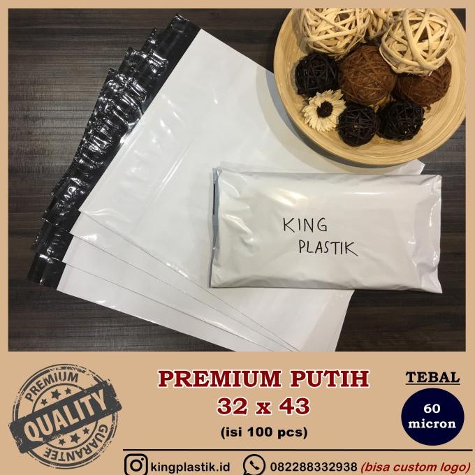 

32X43Cm Putih Polymailer Kantong Plastik (100Pcs)